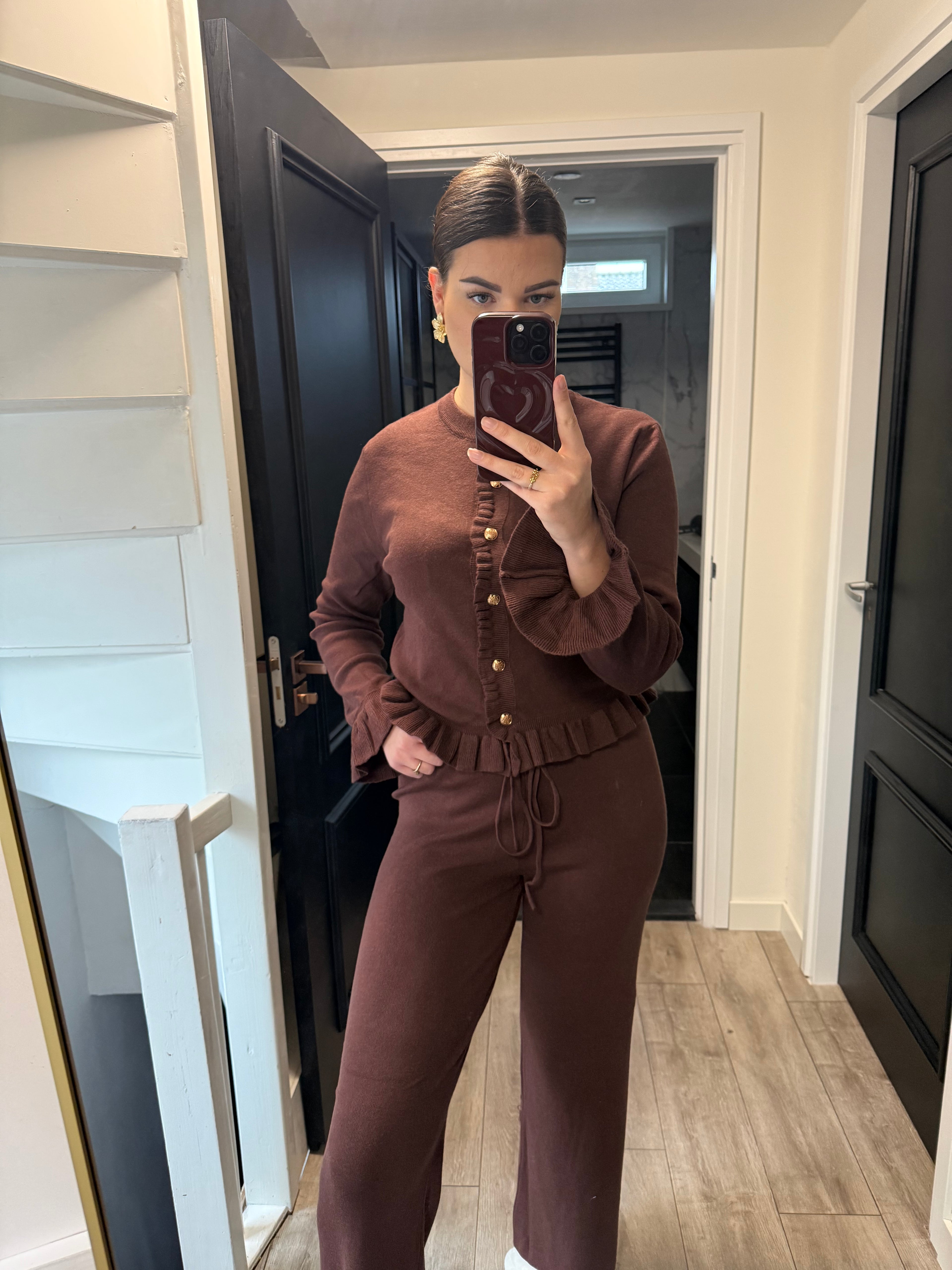 Maya Ruche Cardigan bruin