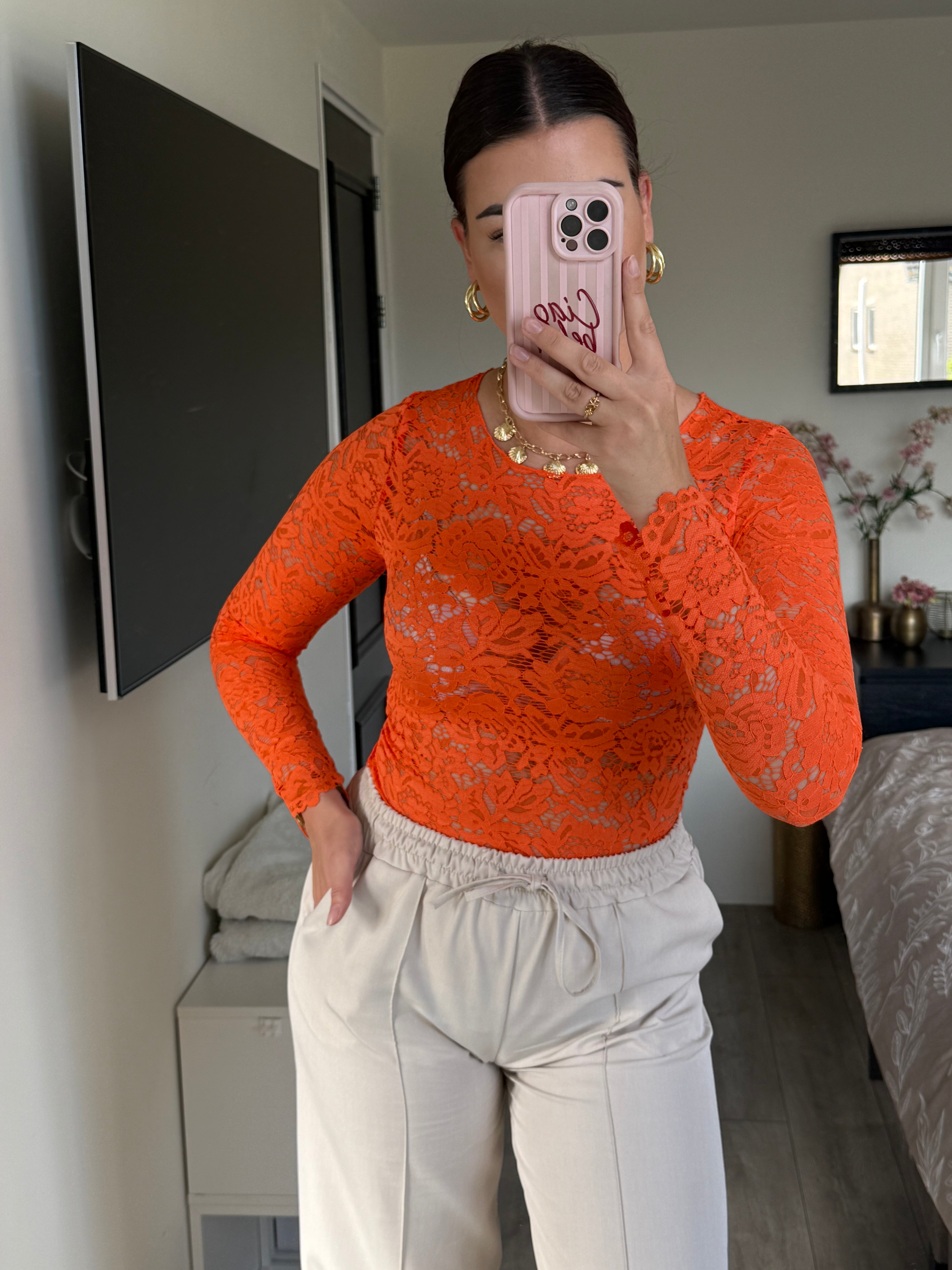 Oranje Bo Lace Top - Koningsdag | Label Noré