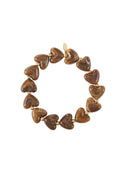 Bruine marmeren hartjes armband met gouden details