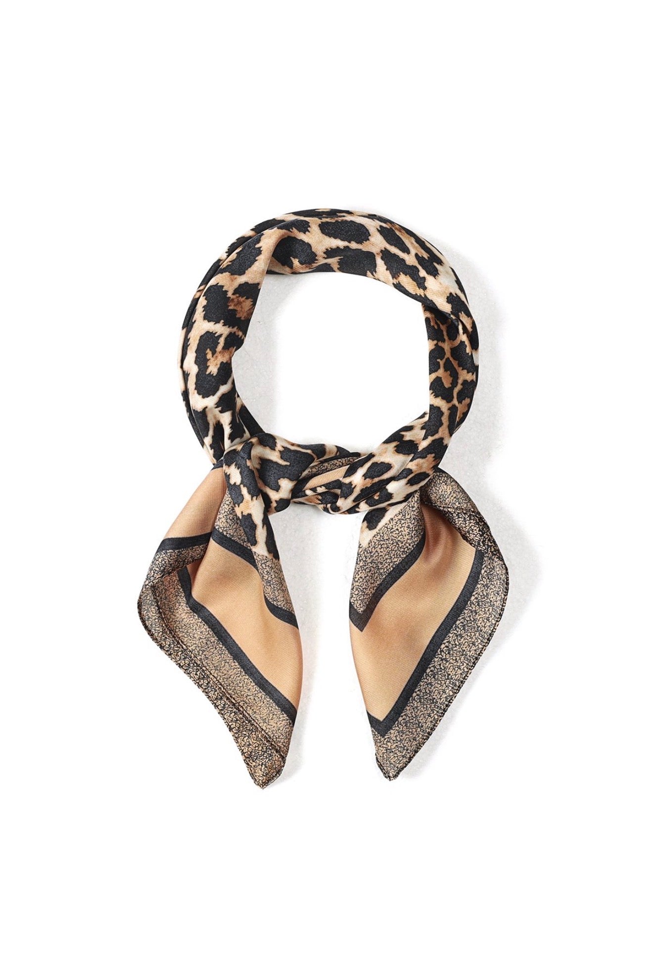 Beige en zwarte panterprint sjaal voor dames