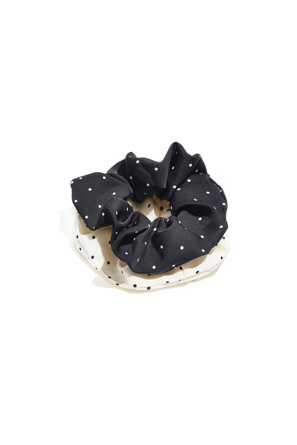 Zwarte polka dot scrunchie met stippen haaraccessoire - Polka Dot Scrunchie - Label Noré